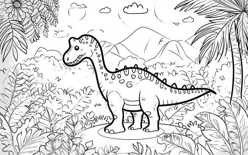 傲龙恐龙着色页 1