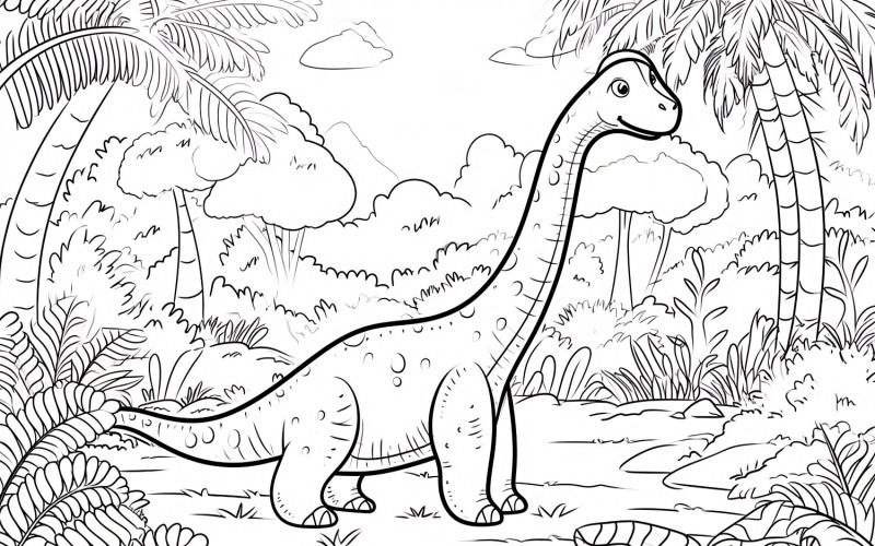 Ausmalbilder Brontosaurus Dinosaurier 4