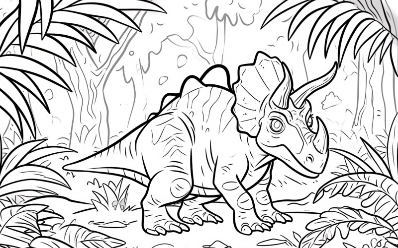Desenhos de Dinossauro Chasmosaurus para colorir 1