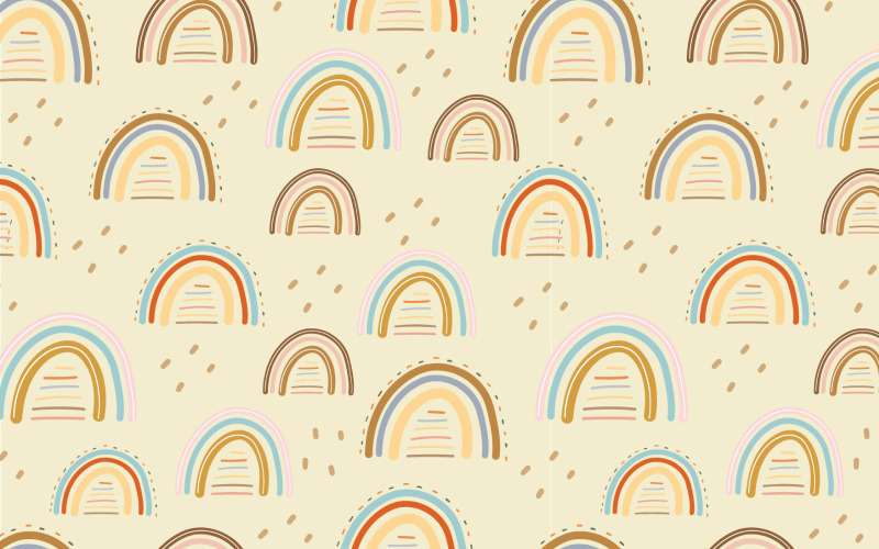 Design de padrão sem emenda de Doodle de arco-íris