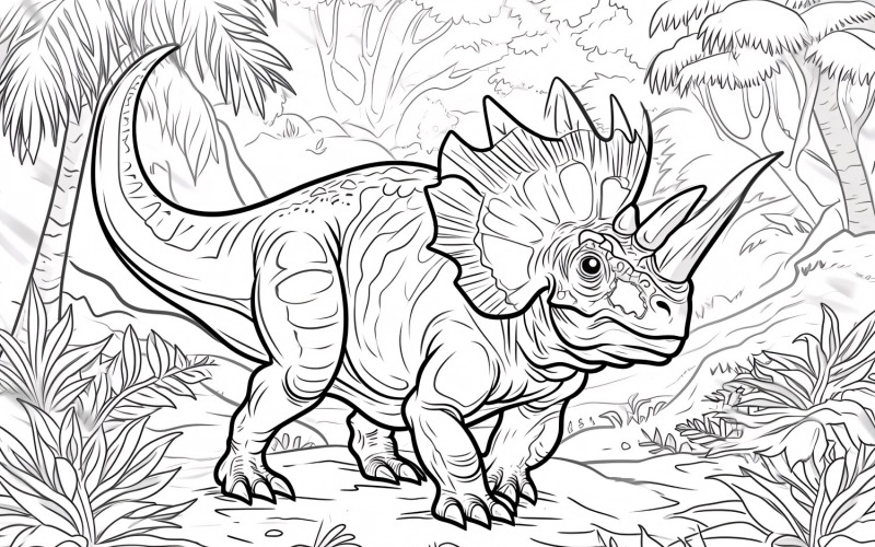 Dibujos para colorear dinosaurio Chasmosaurus 4