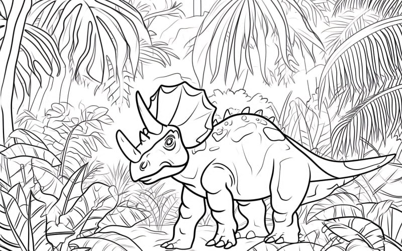 Disegni da colorare di dinosauri Torosaurus 3