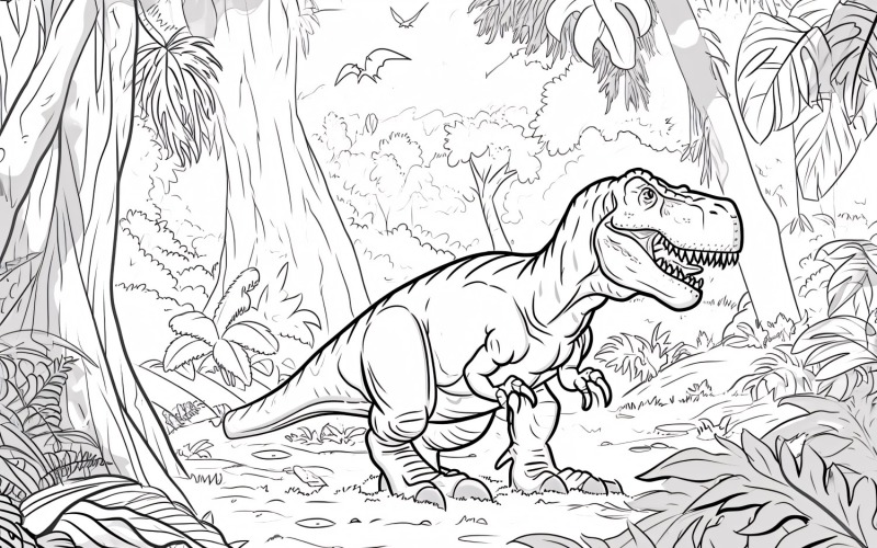 Disegni da colorare di dinosauri Tyrannosaurus Rex 4