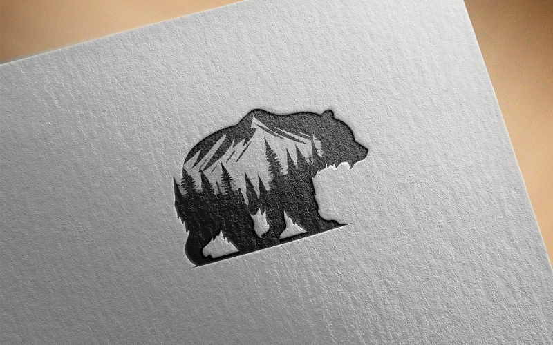 Элегантный логотип медведя 6-0464-23