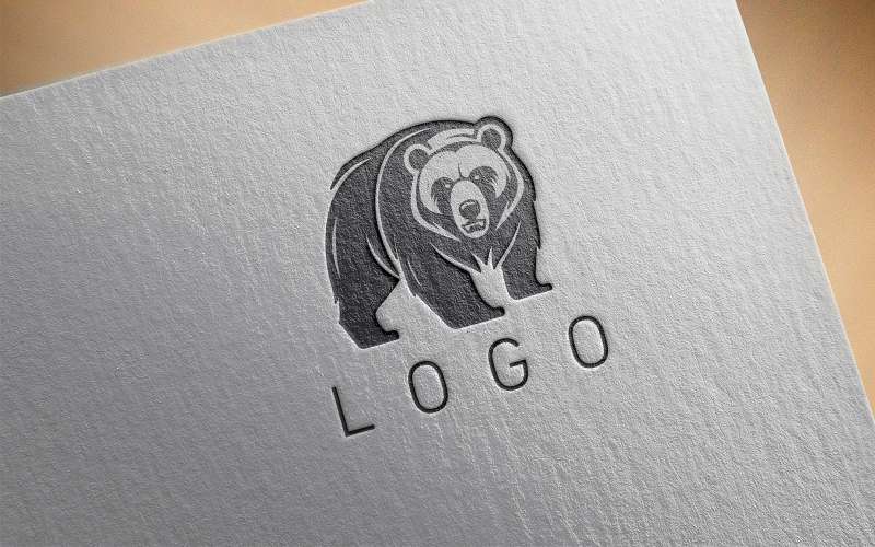 Элегантный логотип медведя в виде животного 3-0461-23