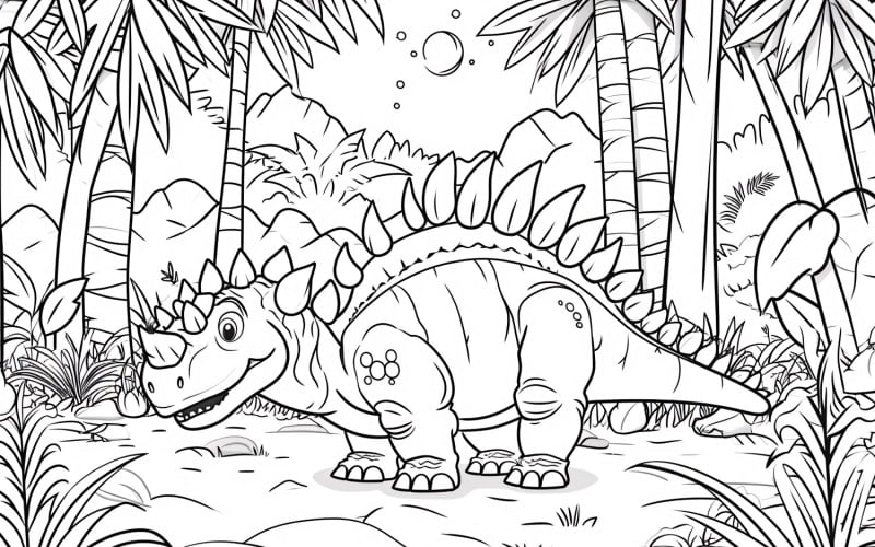 Nodosaurus Dinosaur Colouring Pages 1 - TemplateMonster