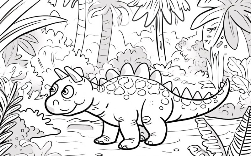 Nodosaurus Dinosaur målarbok 3
