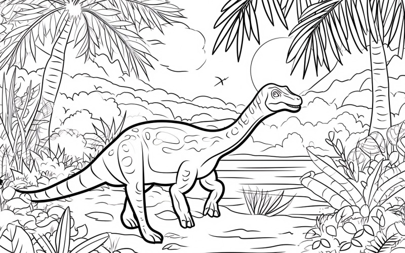 似鳄龙恐龙着色页 3