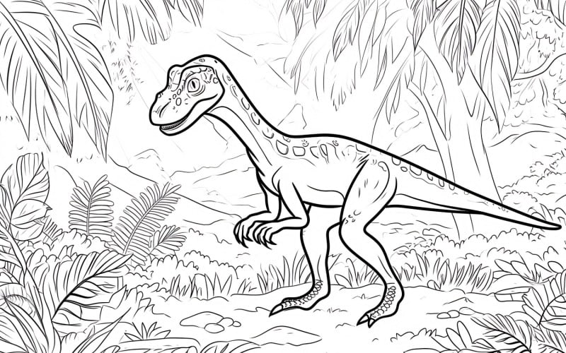 Malvorlagen 3 zum Thema Sinosauropteryx-Dinosaurier.