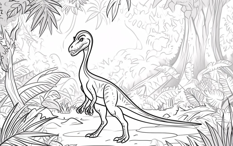 Sinosauropteryx Dinosaur színező oldalak 2.