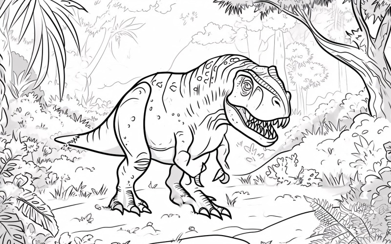 Tyrannosaurus Rex dinosaurus kleurplaten 1