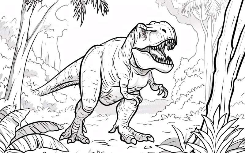 Tyrannosaurus Rex dinoszaurusz színező oldalak 3