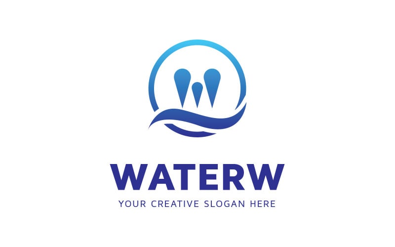 БЕЗКОШТОВНИЙ шаблон дизайну логотипу W Water