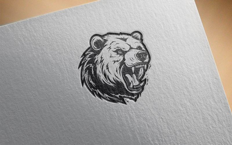Elegante logo dell'orso 17-0475-23
