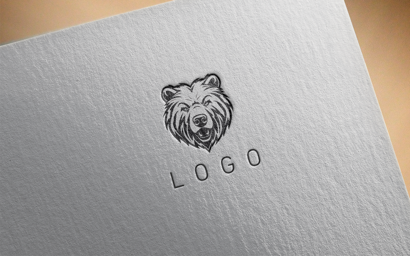 Елегантний логотип ведмедя 16-0474-23