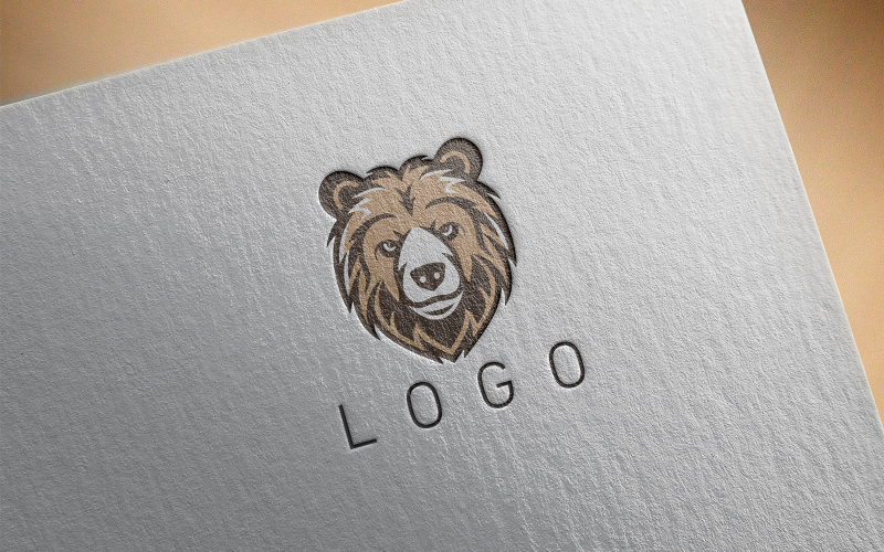 Елегантний логотип ведмедя 18-0476-23