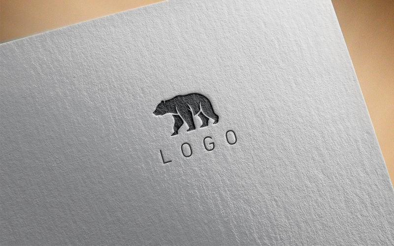 Элегантный логотип медведя-0459-23