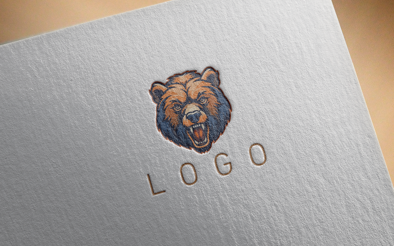Элегантный логотип медведя 8-0466-23