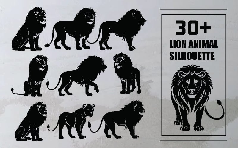 30+ silueta de animal león