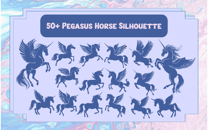 50+ silueta de caballo de Pegaso