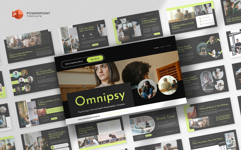 Omnipsy - PowerPoint-sjabloon voor geestelijke gezondheid