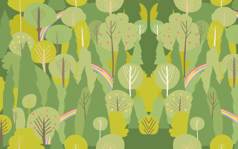 Patrón De Bosque De Verano Vector Transparente Verano Volver