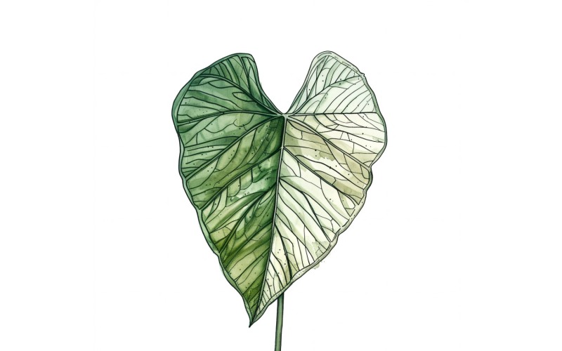Caladium deixa pintura estilo aquarela 7