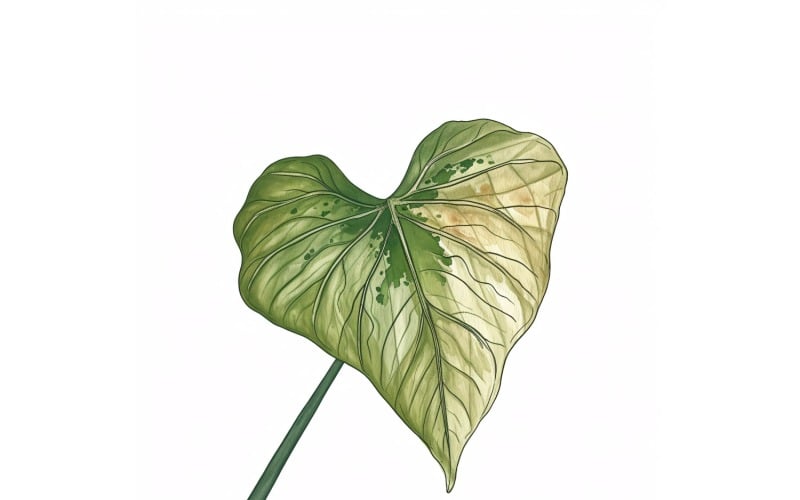 Caladium Leaves akvarell stílusú festmény 8