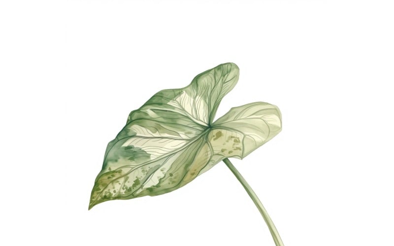 Caladium Leaves Watercolour Style Painting 2