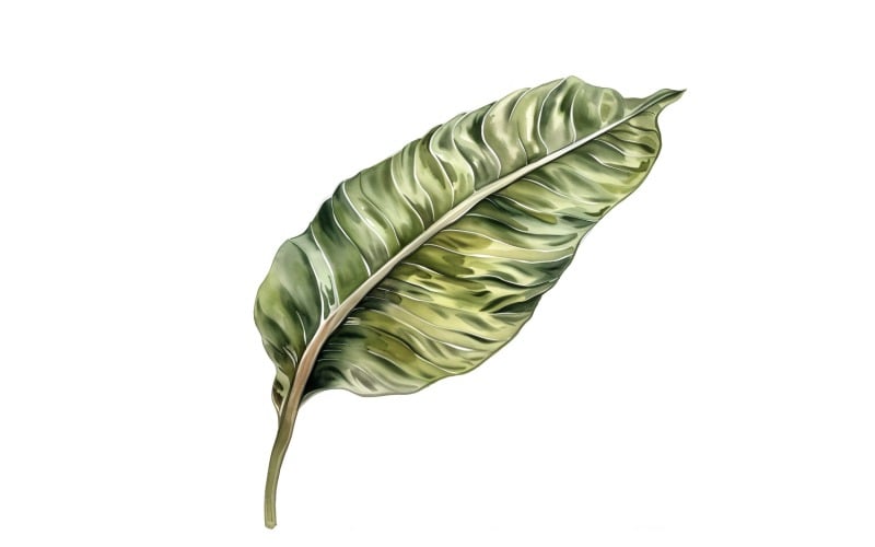 Croton bladeren aquarelstijl schilderij 4