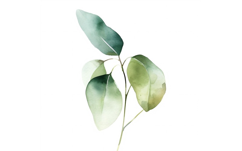 Eucalyptusbladeren aquarelstijl schilderij 3