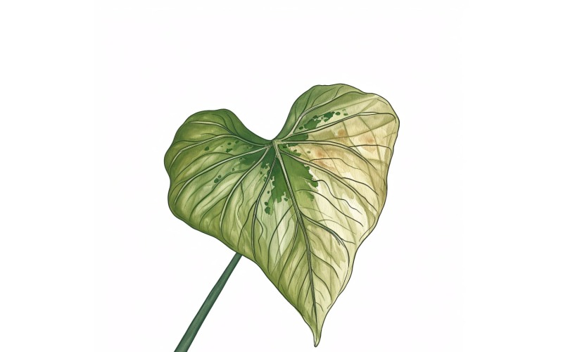 Malba ve stylu akvarelu Caladium Leaves 8