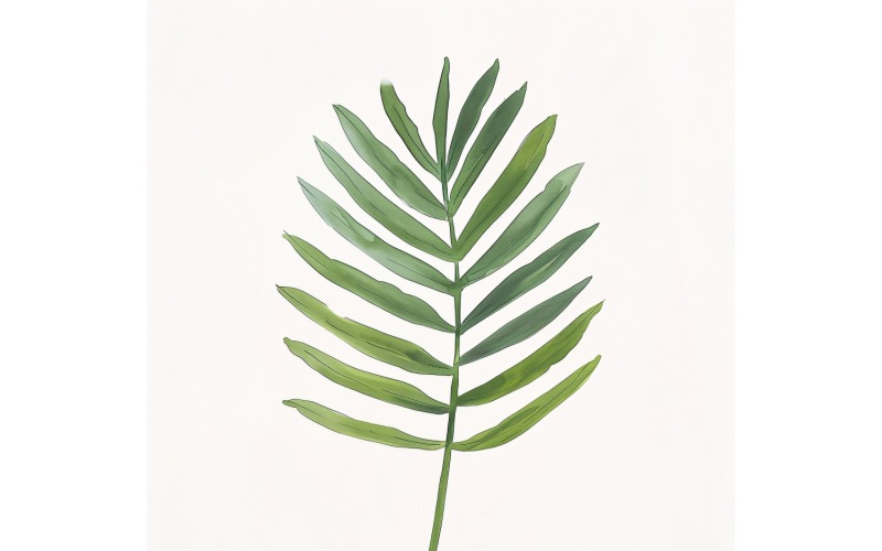 Peinture de style aquarelle de feuilles de palmier Areca 8