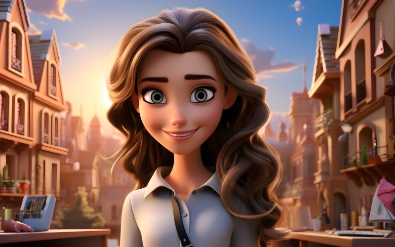 3D Pixar Karakteri Kız Emlak Danışmanı 2
