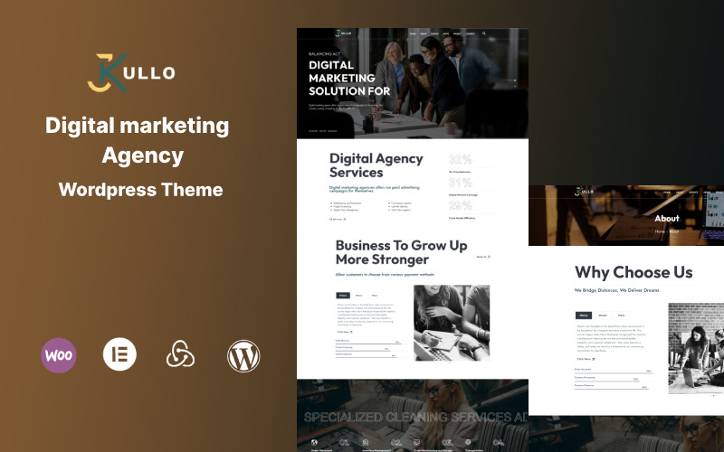 Kullo – тема Wordpress агентства цифрового маркетингу