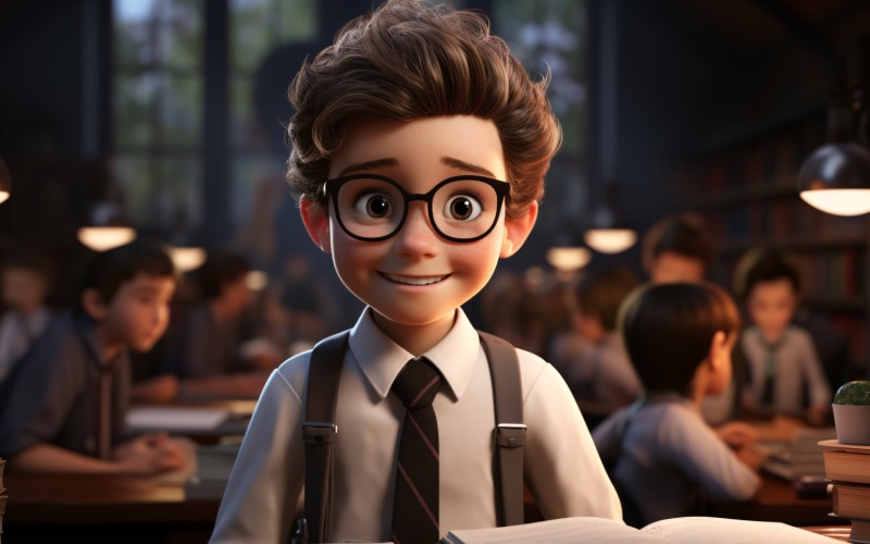 3D Character Child Boy Teacher with relevant environment 3.