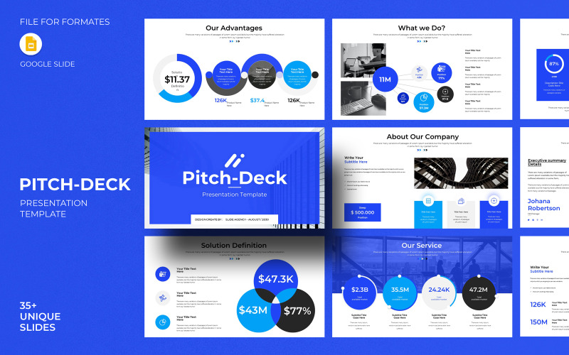 Modèle de diapositive Google Pitch-Deck