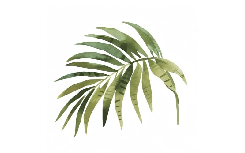 Peinture de style aquarelle de feuilles de palmier