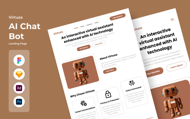 Virtusa - Целевая страница чат-бота Ai V2