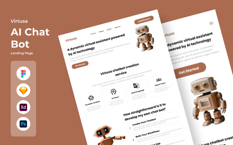 Virtusa - 人工智能聊天机器人登陆页面 V1