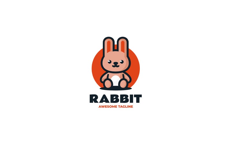 Logo de dessin animé de mascotte de lapin 7
