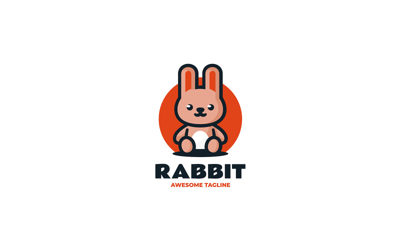Мультяшний логотип талісмана кролика 7