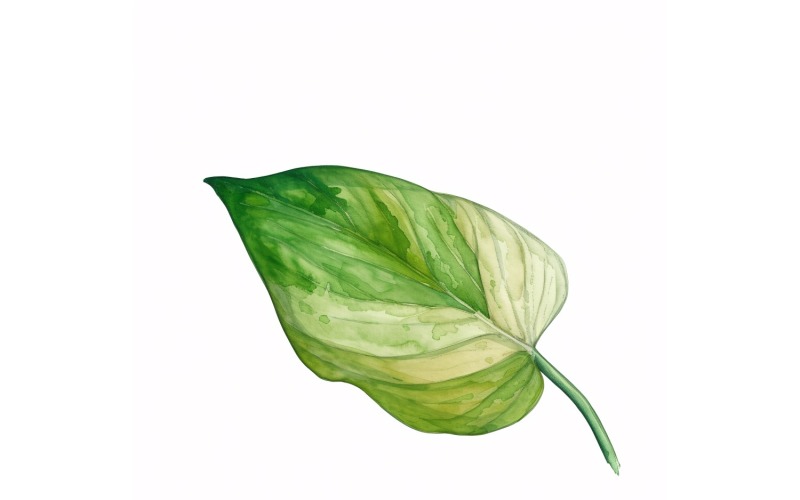 Pothos bladeren aquarel stijl schilderij