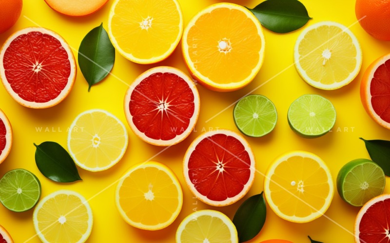 A citrusfélék háttér lapja sárga háttéren feküdt 4