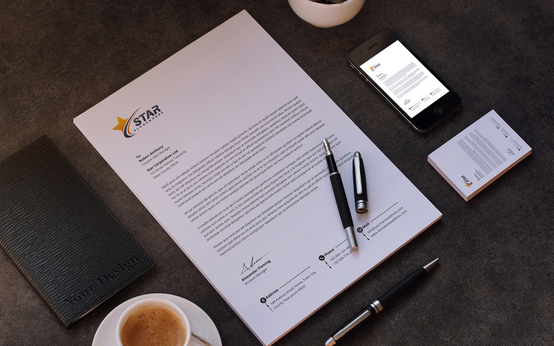 Modello di progettazione di carta intestata CANVA e MS Word