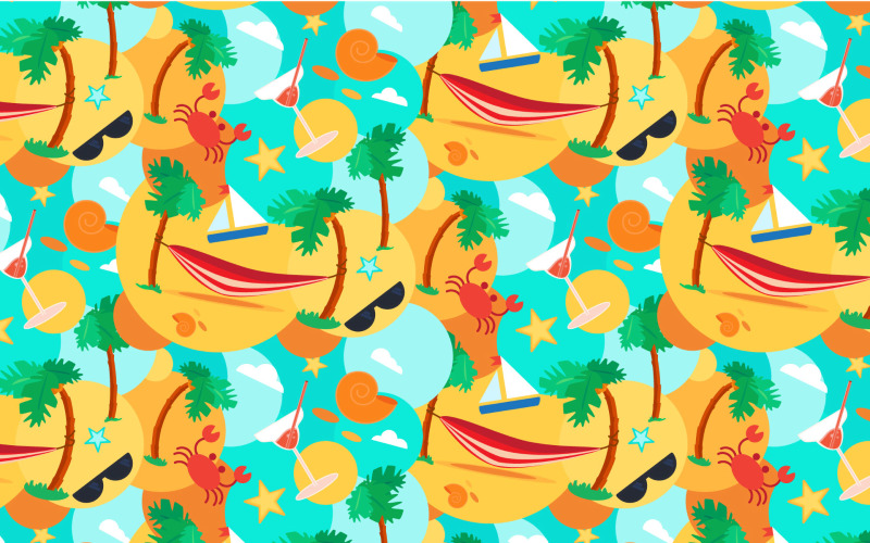 Nyári Beach Seamless Pattern