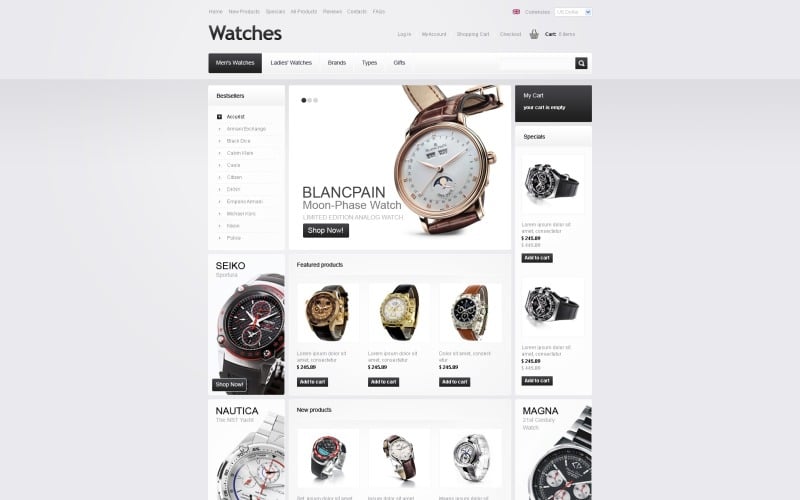 Watches for Any Taste ZenCart Template