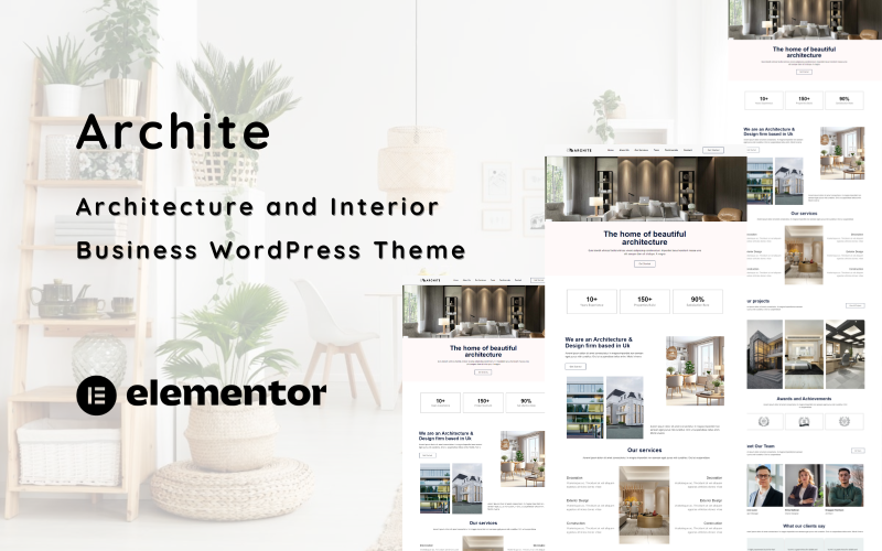 Archite – Elementor-WordPress-Theme für Architektur und Innenarchitektur. Eine Seite