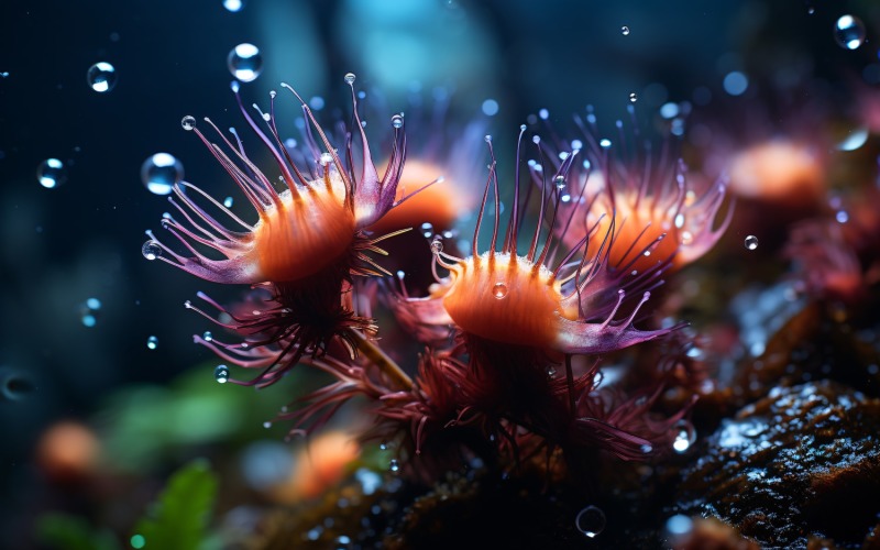 Farbenfrohe Unterwasserpflanze Seeanemone Szene 64
