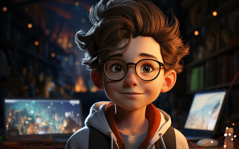 3D Character Boy Web_Developer s příslušným prostředím 2